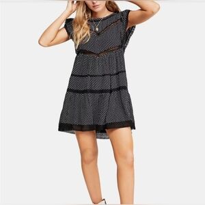 Free People Retro Crochet Baby Doll Dress L